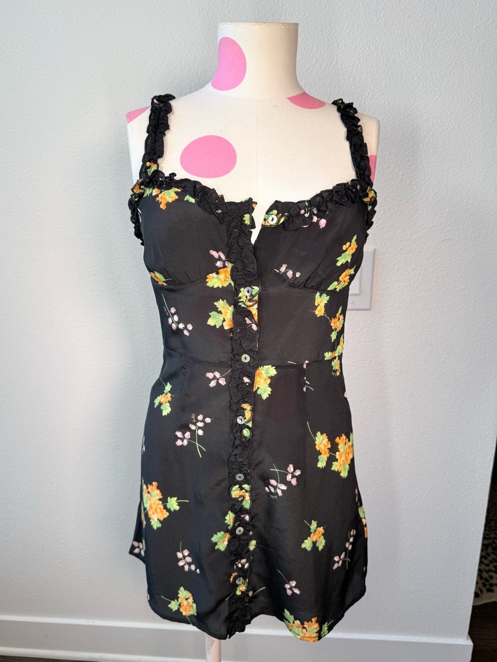Realisation Par Julia Mini Dress in Blossom Floral Silk XS - Picture 2 of 13